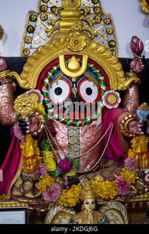 Jagannath is an incarnation of lord Vishnu and considered as the supreme god by the Hindus Stock Photo