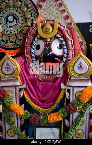 Jagannath is an incarnation of lord Vishnu and considered as the supreme god by the Hindus Stock Photo