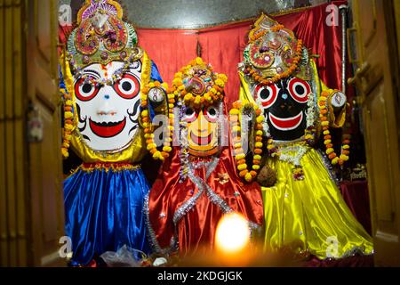 Jagannath is an incarnation of lord Vishnu and considered as the supreme god by the Hindus Stock Photo