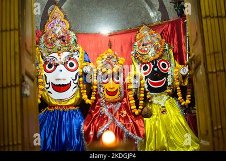 Jagannath is an incarnation of lord Vishnu and considered as the supreme god by the Hindus Stock Photo