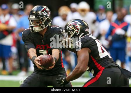 Atlanta Falcons Running Back Caleb Huntley (42) Is Stopped By Tampa Bay ...