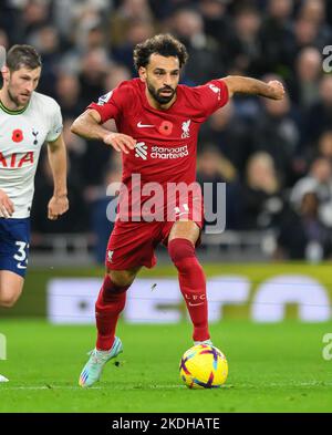 London, UK. 6th November, 2022. Tottenham Hotspur v Liverpool - Premier League - Tottenham Hotspur Stadium MO, USA. 06th Nov, 2022. Salah during the game against Tottenham Hotspur Picture Credit: Mark Pain/Alamy Live News Stock Photo