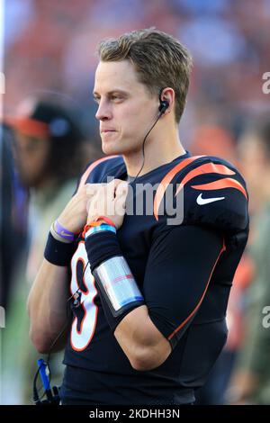 November 6, 2022: Joe Burrow (9) of the Cincinnati Bengals