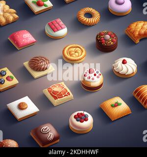the group of pastry items Stock Photo