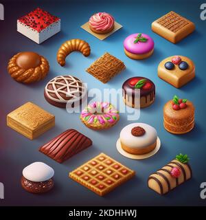 the group of pastry items Stock Photo