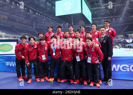 M&S Bank Arena, Liverpool, UK. 6th Nov, 2022. Japan men's team group, NOVEMBER 6, 2022 - Artistic Gymnastics : FIG Artistic Gymnastic World Championships Liverpool 2022 at M&S Bank Arena, Liverpool, UK. Credit: YUTAKA/AFLO SPORT/Alamy Live News Stock Photo