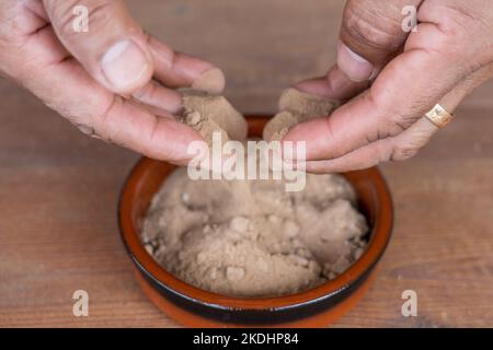 Holy Dirt from El Santuario de Chimayo in New Mexico Stock Photo