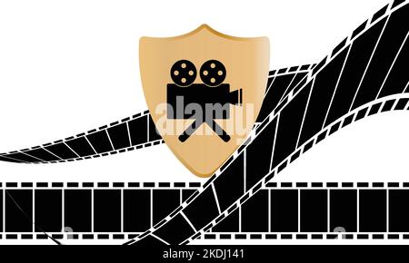 retro cinema projector,reel,Film and cinema icons graphic design Stock Vector