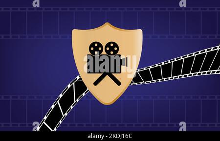 retro cinema projector,reel,Film and cinema icons graphic design Stock Vector