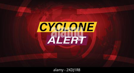 Cyclone Alert breaking news concept background, Cyclone news backdrop Stock Vector