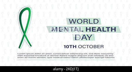 World Mental Health Day Background Stock Vector