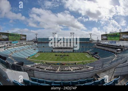 Saturday, November 6, 2022; Jacksonville, FL USA;  A general view of the stadium prior to an NFL game between the Jacksonville Jaguars and the Las Veg Stock Photo