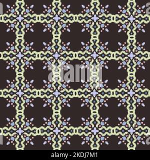 Chalk lines abstract seamless pattern in earth tones on dark background. Ethnic tribal motifs geometric style freehand. Folk classic ornament. Stock Photo