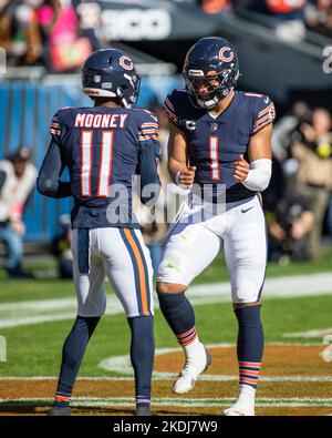 November 6, 2022: Chicago Bears #11 Darnell Mooney celebrates his
