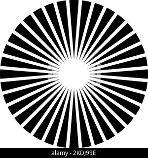 Radial circle lines. Circular radiating lines geometric element. Sun star rays symbol. Abstract geometric shapes. Design element. Vector illustration Stock Vector