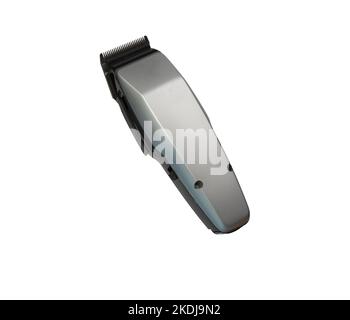 a male hand with an electric hair clipper on a transparent background Stock Photo