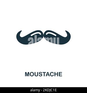 Moustache icon. Monochrome simple Barber Shop icon for templates, web design and infographics Stock Vector