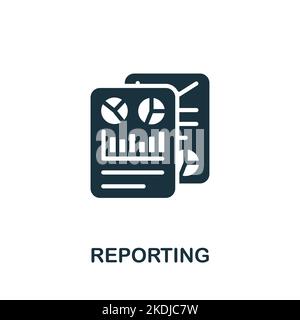 Reporting icon. Monochrome simple Business Intelligence icon for templates, web design and infographics Stock Vector