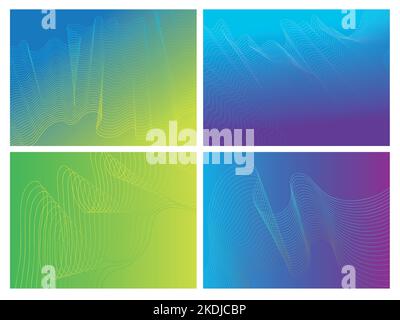 Set of Vector abstract backgrounds. Modern geometric graphics with waves. Stock Vector