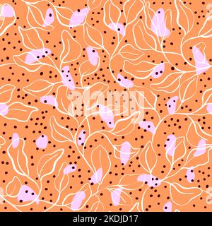 Abstract leaves seamless pattern design Stock Photo