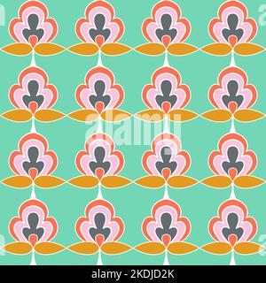 Retro floral seamless pattern design Stock Photo