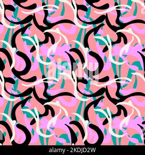 Abstract shapes seamless pattern design Stock Photo