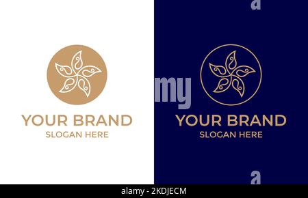 Flower petal ornament logo design concept. Floral vector element Stock Vector
