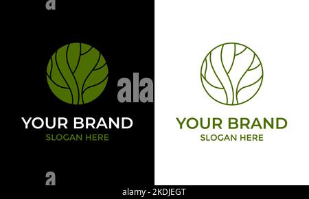 Tree logo and symbol design concept. Botanical vector illustration Stock Vector