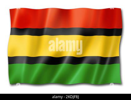 Dinka people ethnic flag, Africa. 3D illustration Stock Photo
