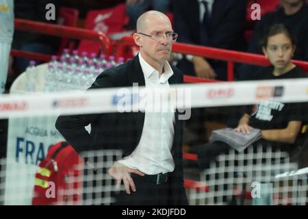 Pala Barton, Perugia, Italy, November 06, 2022, piazza roberto (allianz milano)  during  Sir Safety Susa Perugia vs Allianz Milano - Volleyball Italian Serie A Men Superleague Championship Stock Photo