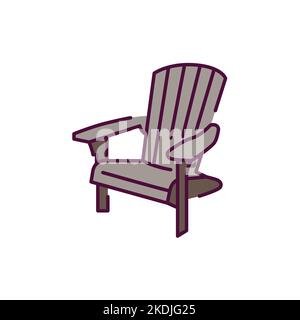 Adirondack color line icon. Pictogram for web page Stock Vector