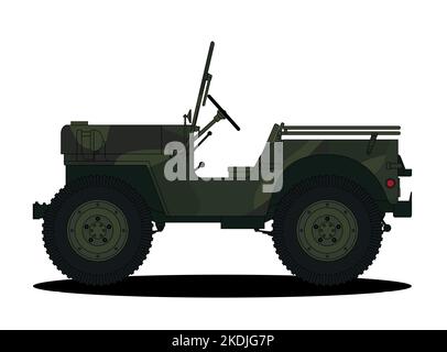 An American military car in camouflage color Stock Vector
