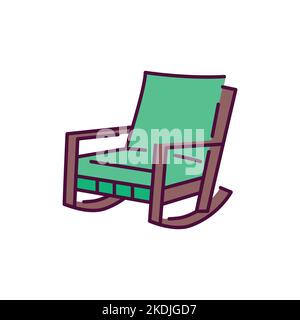 Rocking chair color line icon. Pictogram for web page Stock Vector
