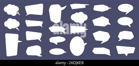 Blank Chat balloons in various shapes in flat style. Template Speech bubbles Stock Vector