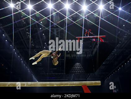 Liverpool, Britain. 6th Nov, 2022. Elsabeth Black of Canada competes during the women's balance beam final at the 51st FIG Artistic Gymnastics World Championships in Liverpool, Britain, Nov. 6, 2022. Credit: Li Ying/Xinhua/Alamy Live News Stock Photo