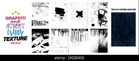 Background texture overlay template. Collection vector effects for backdrop Stock Vector