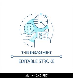 Thin engagement turquoise concept icon Stock Vector