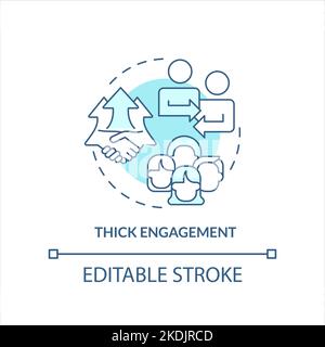 Thick engagement turquoise concept icon Stock Vector