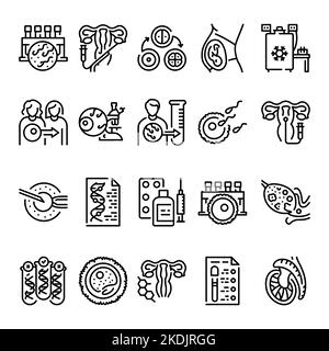 Fertilization line icons set. Signs for web page Stock Vector