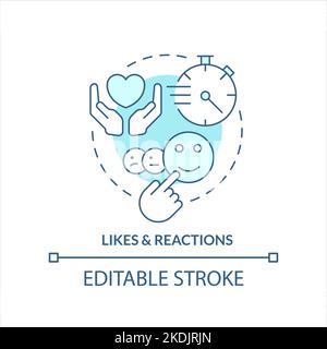 Likes and reaction turquoise concept icon Stock Vector