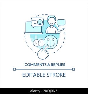 Comments and replies turquoise concept icon Stock Vector