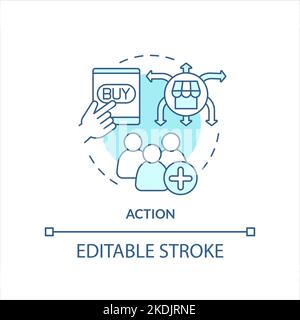 Action turquoise concept icon Stock Vector