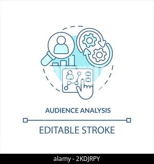 Audience analysis turquoise concept icon Stock Vector