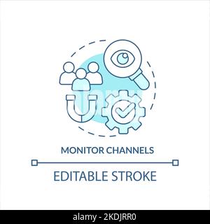 Monitor channels turquoise concept icon Stock Vector