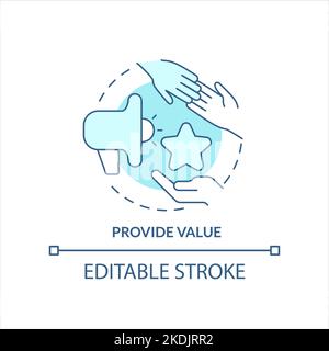 Provide value turquoise concept icon Stock Vector