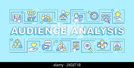 Audience analysis word concepts turquoise banner Stock Vector