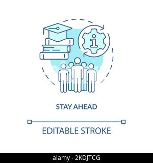 Stay ahead turquoise concept icon Stock Vector