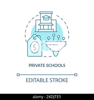 Private schools turquoise concept icon Stock Vector