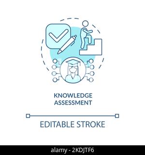 Knowledge assessment turquoise concept icon Stock Vector