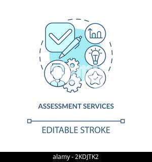 Assessment services turquoise concept icon Stock Vector
